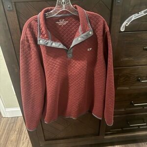 Quilted Maroon Vineyard Vines half zip pullover sz L